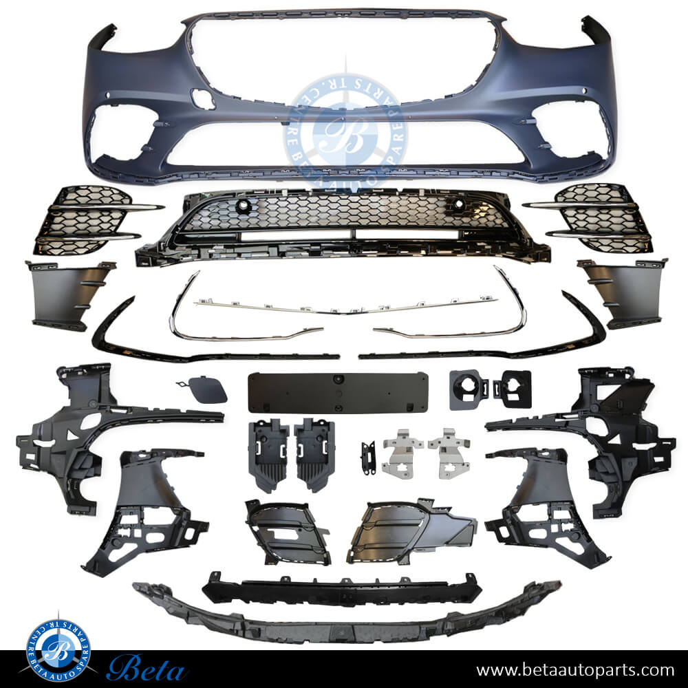 Front Bumper Normal AMG Silver Color for Mercedes S-Class W223 2021-Up models, Part Number 2238805801 Front Bumper Normal AMG Silver Color for Mercedes S-Class W223 2021-Up models, Part Number 2238805801